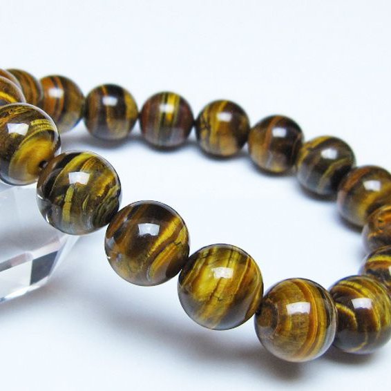 タイガーアイ※黄虎目石 ブレスレット 12mm [t30-14387]