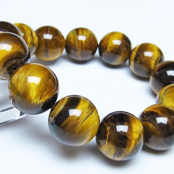 タイガーアイ※黄虎目石 ブレスレット 19mm [t30-14464]