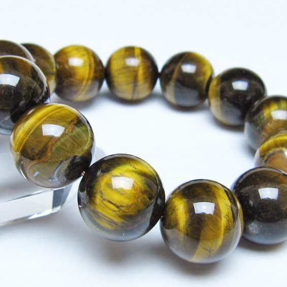 タイガーアイ※黄虎目石 ブレスレット 18mm [t30-14559]