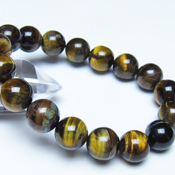 タイガーアイ※黄虎目石 ブレスレット 12mm [t30-14667]