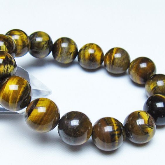 タイガーアイ※黄虎目石 ブレスレット 14mm [t30-14763]