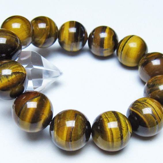 タイガーアイ※黄虎目石 ブレスレット 18mm [t30-14767]