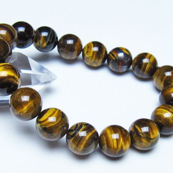 タイガーアイ※黄虎目石 ブレスレット 13mm [t30-14825]