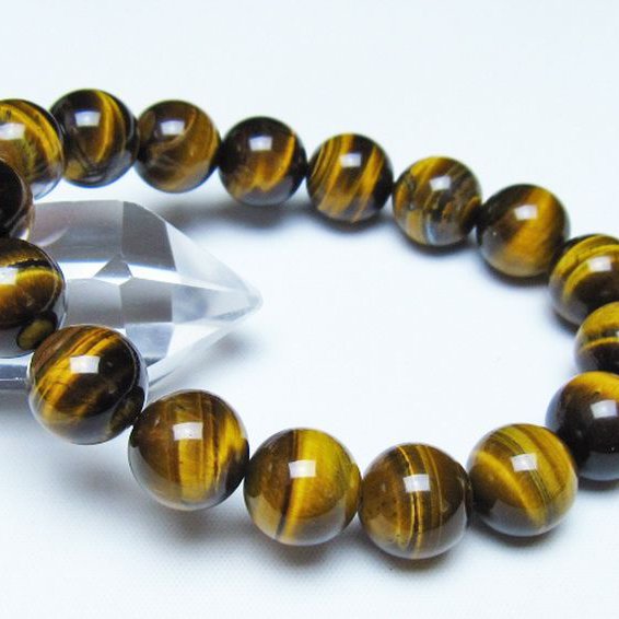 タイガーアイ※黄虎目石 ブレスレット 13mm [t30-14849]