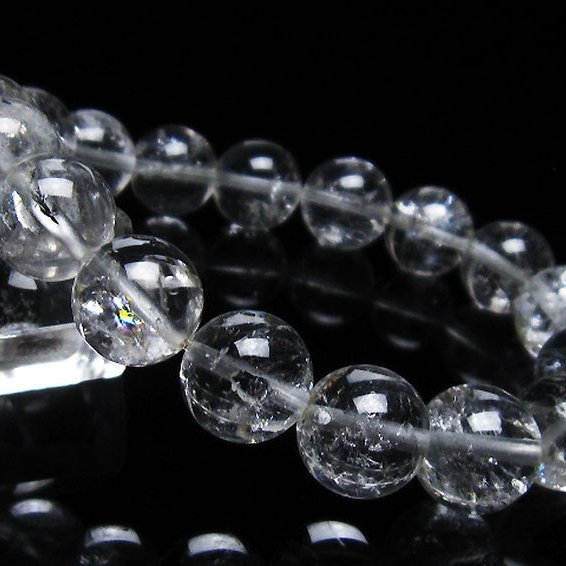 アイリスクォーツ 虹入り レインボー水晶 ブレスレット 12mm [T303-1377]