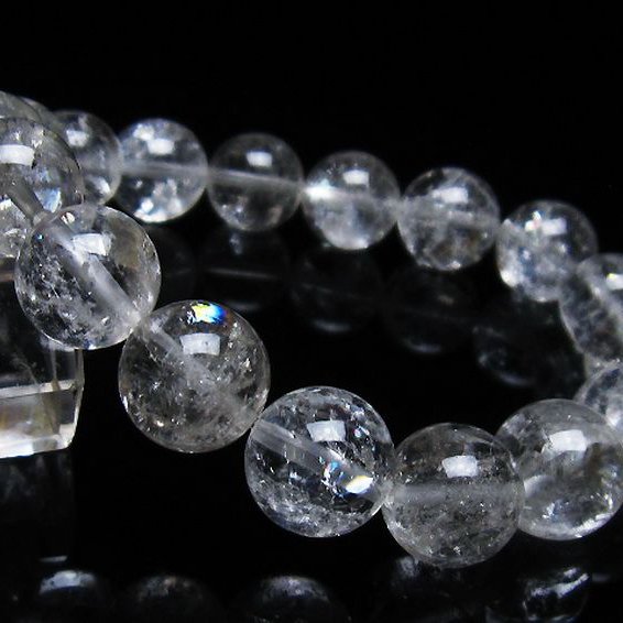 アイリスクォーツ 虹入り レインボー水晶 ブレスレット 12mm [T303-1432]