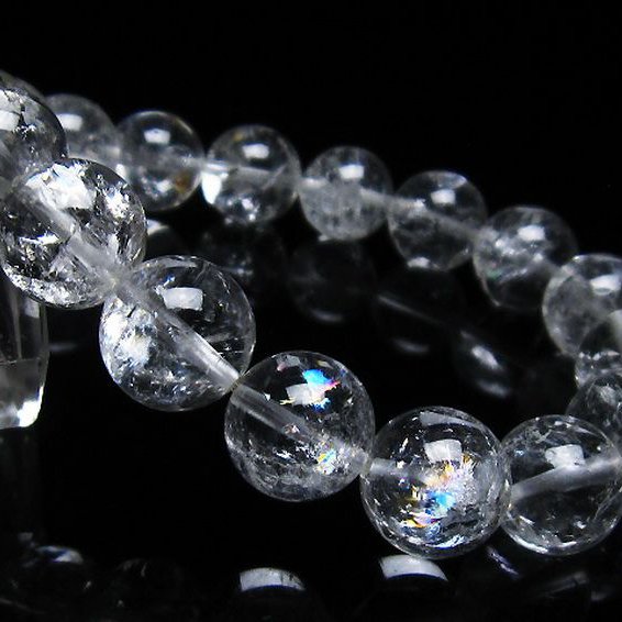 アイリスクォーツ 虹入り レインボー水晶 ブレスレット 13mm [T303-1453]