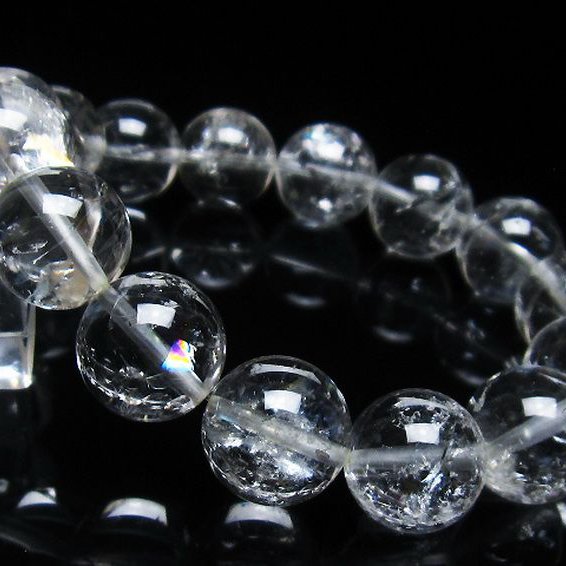 アイリスクォーツ 虹入り レインボー水晶 ブレスレット 14mm [T303-1608]