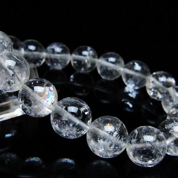 アイリスクォーツ 虹入り レインボー水晶 ブレスレット 12mm [T303-1651]