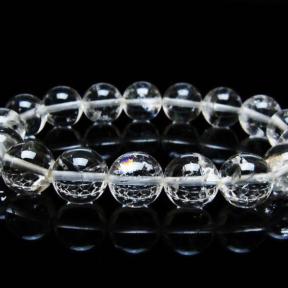 アイリスクォーツ 虹入り レインボー水晶 ブレスレット 13mm [T303-1709]