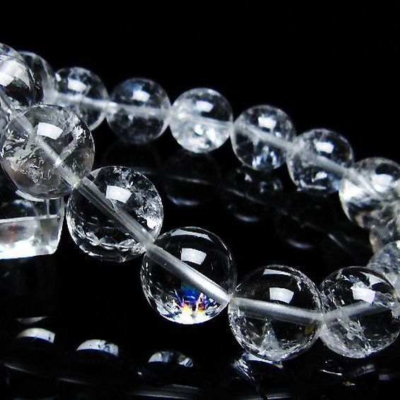 アイリスクォーツ 虹入り レインボー水晶 ブレスレット 13mm [T303-1723]