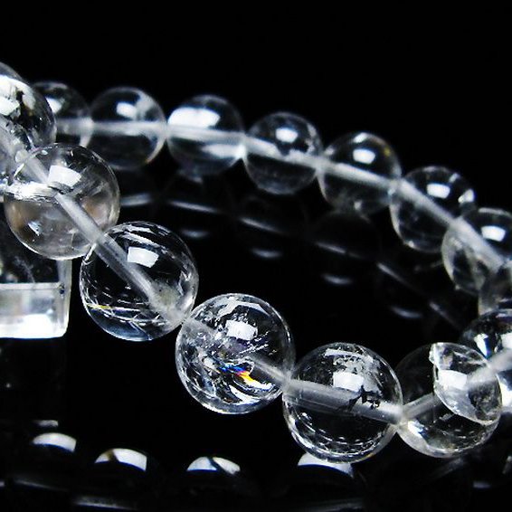 アイリスクォーツ 虹入り レインボー水晶 ブレスレット 12mm [T303-1725]