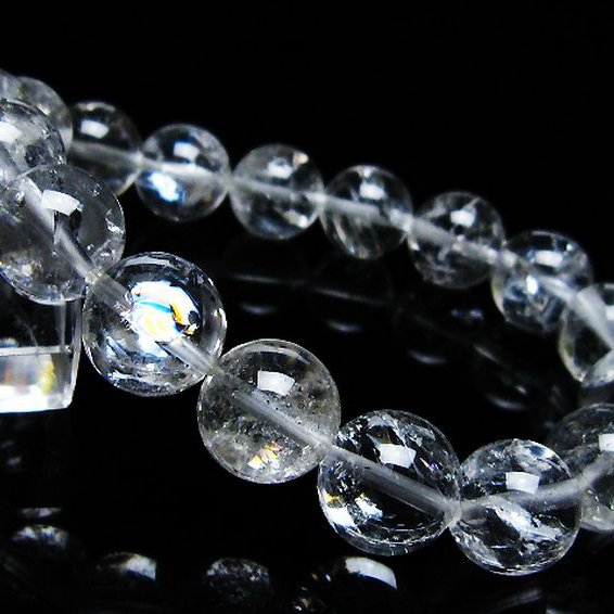 アイリスクォーツ 虹入り レインボー水晶 ブレスレット 12mm [T303-1729]