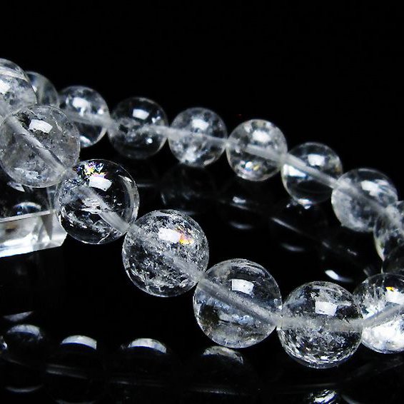 アイリスクォーツ 虹入り レインボー水晶 ブレスレット 12mm [T303-1733]