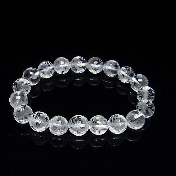 ヒマラヤ水晶 手彫り 龍 ブレスレット 11mm [T305-835]