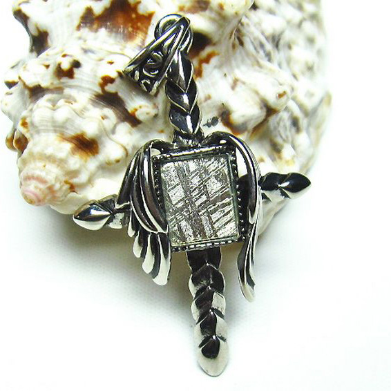 ギベオン メテオライト隕石 十字架 ロザリオ ペンダント [T309-1790]