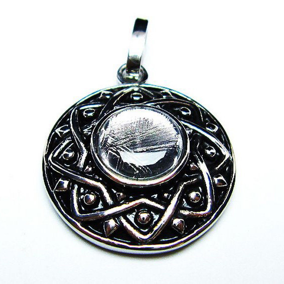 シルバーギベオン メテオライト  ペンダント [T309-2582]