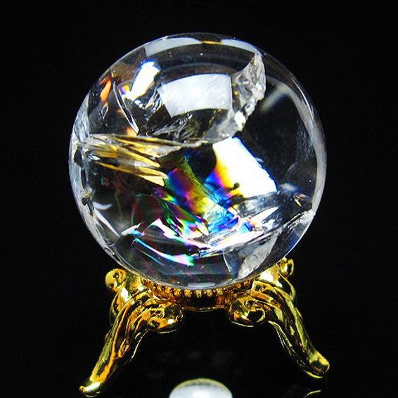 虹入り ヒマラヤ水晶 丸玉 24mm [T317-4092]