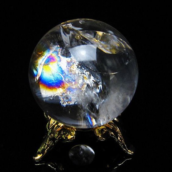 虹入り ヒマラヤ水晶 丸玉 24mm [T317-4335]