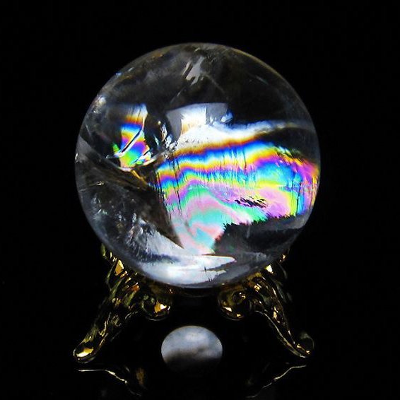 虹入り ヒマラヤ水晶 丸玉 22mm [t317-4353]