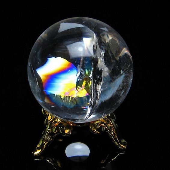 虹入り ヒマラヤ水晶 丸玉 24mm [T317-4371]