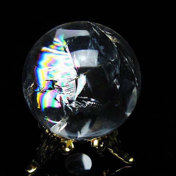 虹入り ヒマラヤ水晶 丸玉 25mm [T317-4558]