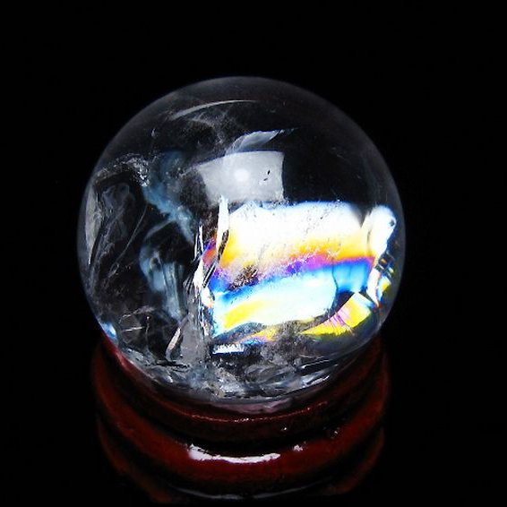 虹入り ヒマラヤ水晶 丸玉 25mm [t317-4815]