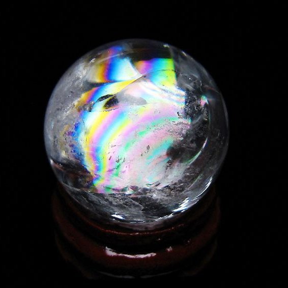 虹入り ヒマラヤ水晶 丸玉 25mm [t317-4816]