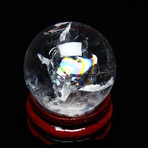 虹入り ヒマラヤ水晶 丸玉 24mm [T317-4845]