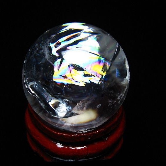虹入り ヒマラヤ水晶 丸玉 24mm [t317-4878]