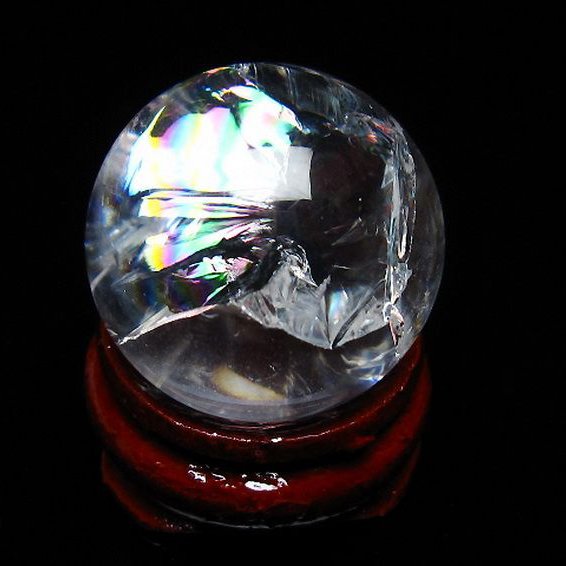 虹入り ヒマラヤ水晶 丸玉 24mm [T317-4887]