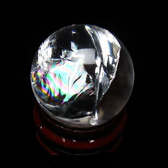 虹入り ヒマラヤ水晶 丸玉 25mm [T317-4914]