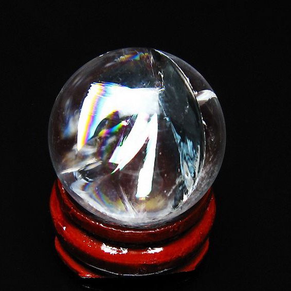 虹入り ヒマラヤ水晶 丸玉 25mm [t317-4916]