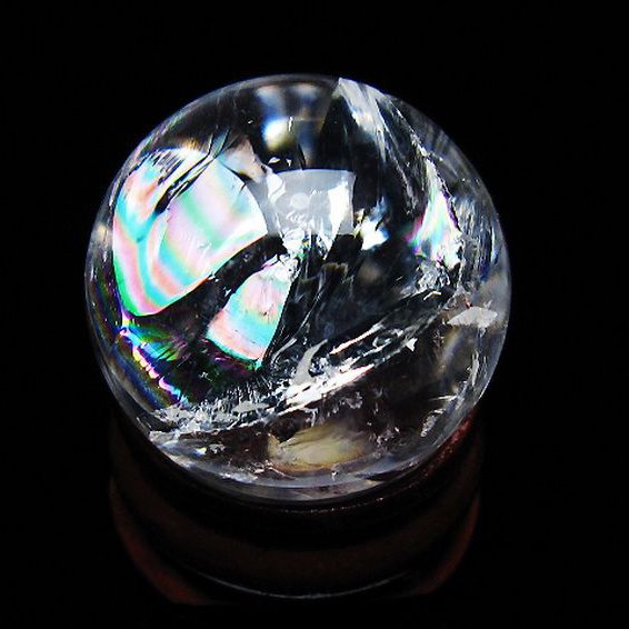 虹入り ヒマラヤ水晶 丸玉 25mm [t317-5164]