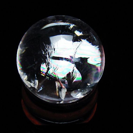 虹入り ヒマラヤ水晶 丸玉 25mm [t317-5168]