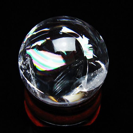 虹入り ヒマラヤ水晶 丸玉 25mm [t317-5169]