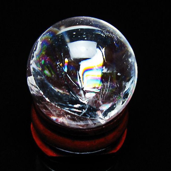 虹入り ヒマラヤ水晶 丸玉 25mm [T317-5183]