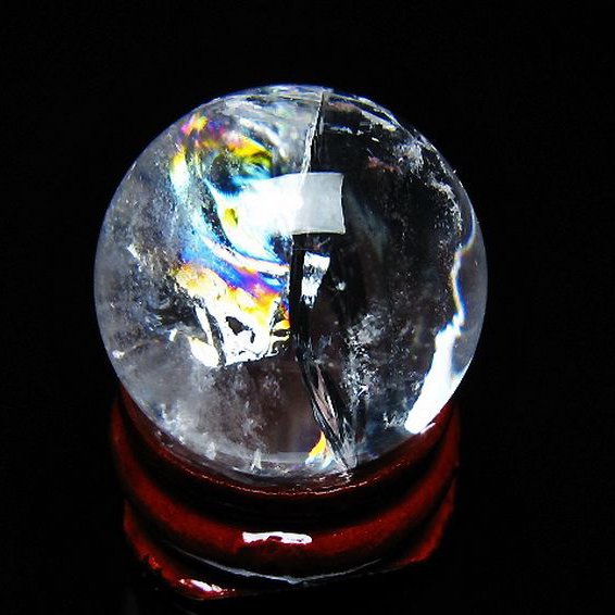 虹入り ヒマラヤ水晶 丸玉 25mm [t317-5321]