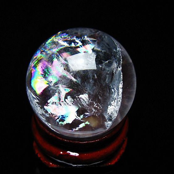 虹入り ヒマラヤ水晶 丸玉 25mm [t317-5326]