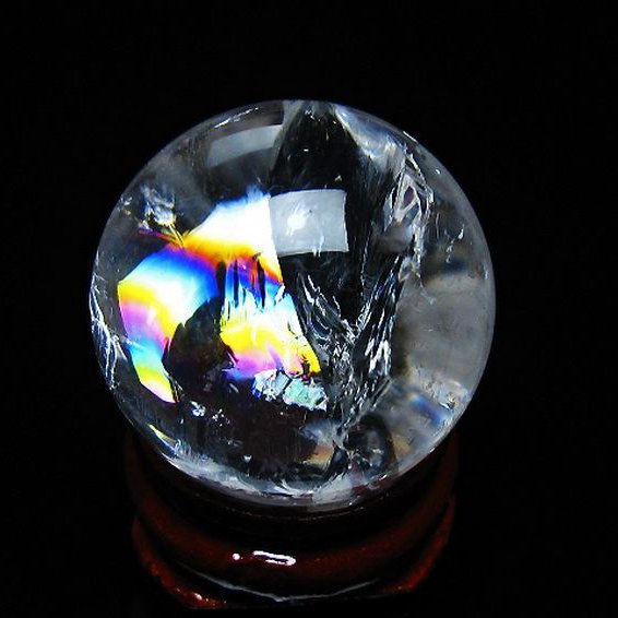 虹入り ヒマラヤ水晶 丸玉 27mm [t317-5330]