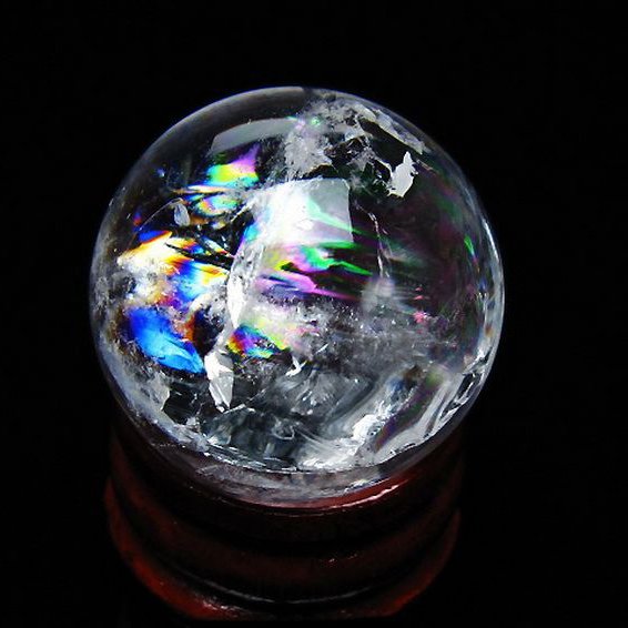 虹入り ヒマラヤ水晶 丸玉 25mm [t317-5347]