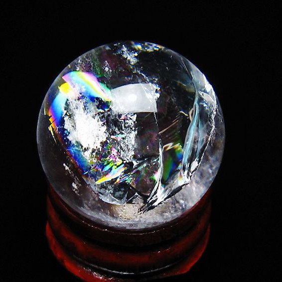 虹入り ヒマラヤ水晶 丸玉 25mm [t317-5357]