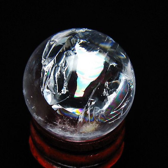 虹入り ヒマラヤ水晶 丸玉 26mm [t317-5378]
