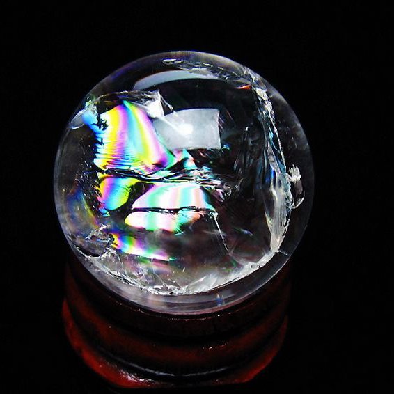 虹入り ヒマラヤ水晶 丸玉 25mm [t317-5387]