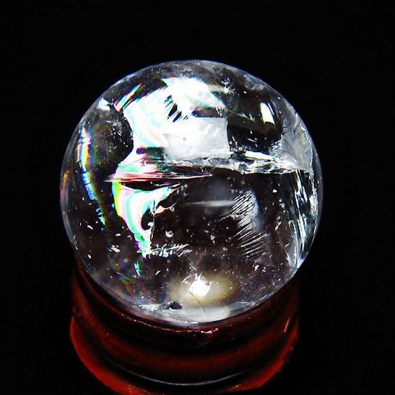 虹入り ヒマラヤ水晶 丸玉 25mm [t317-5398]