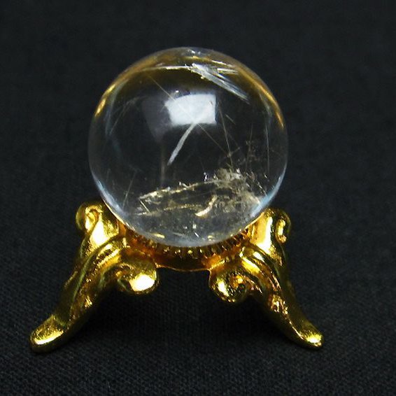 ルチル入り 水晶 丸玉 16mm [T318-3836]