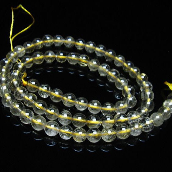 ゴールドタイチンルチル 一連 6mm ビーズ [t320-3513]