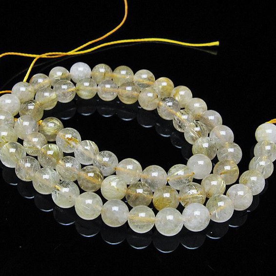 ゴールドタイチンルチル 一連 7mm ビーズ [t320-3702]