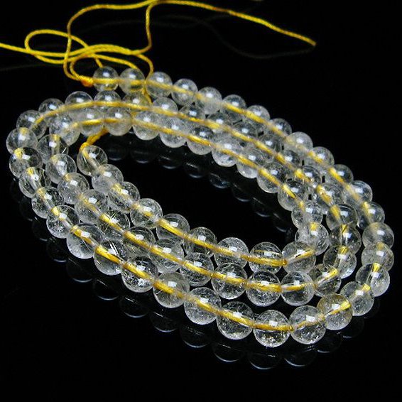 ゴールドタイチンルチル 一連 5mm ビーズ [t320-3750]