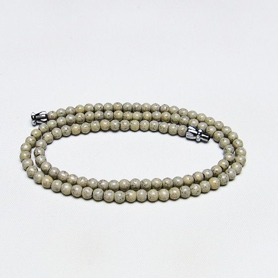 台湾産 北投石 天然ラジウム効果 ネックレス 4mm [T323-3012]